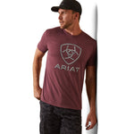Ariat Men's Steel Bar Logo Burgundy Heather T-Shirt