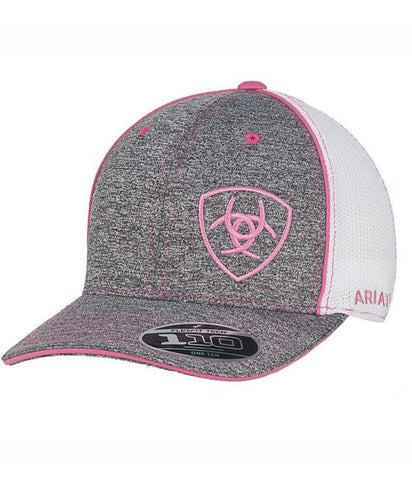 Ariat® Womens Hat Baseball Cap Mesh Snap Back Logo Grey 1504930