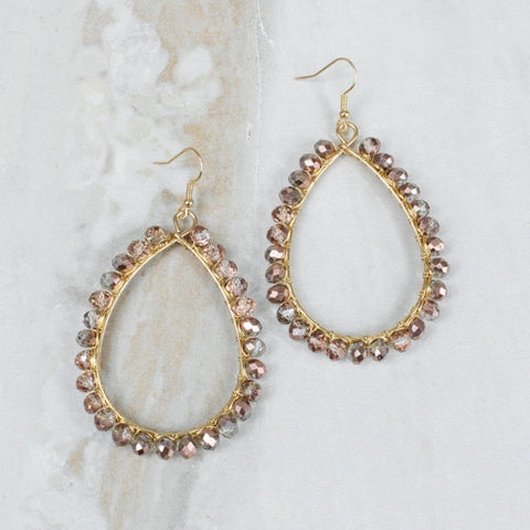 Emma Jewelry Women's Beaded Hoop Rose Gold Earrings