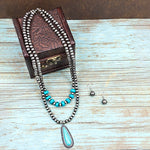 Emma Jewelry Women's Western Turquoise Necklace/Earrings Set