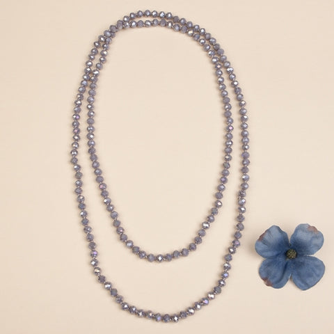 Emma Jewelry Women's Crystal Beaded Grey Necklace
