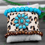 Emma Jewelry Women's Turquoise Leopard Bracelet Set