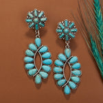 Emma Jewelry Women's Squash Blossom Turquoise Earrings