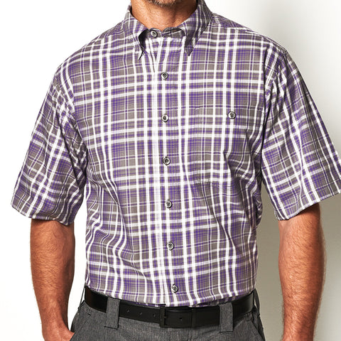 GameGuard Men's Plaid Purple Shirt
