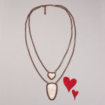 Emma Jewelry Women's Heart Squash Blossom Ivory Necklace