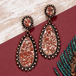 Emma Jewelry Women's Glitter Copper Rose Gold Earrings