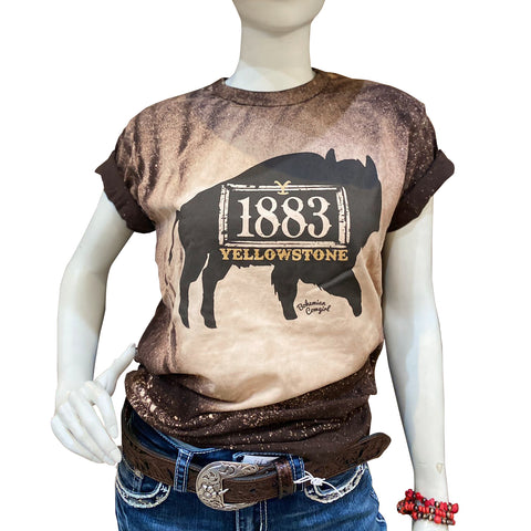 Bohemian Cowgirl Wms Ylwstn Brn T-Shirt YESTOBUFF