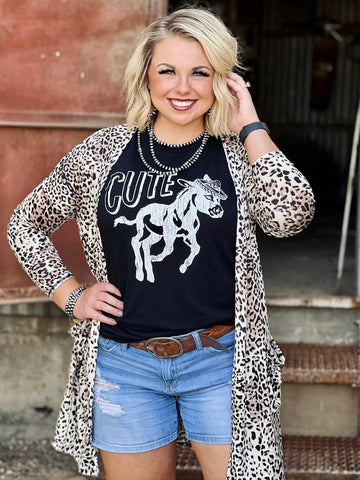 Texas True Threads Women's Leopard Cardigan
