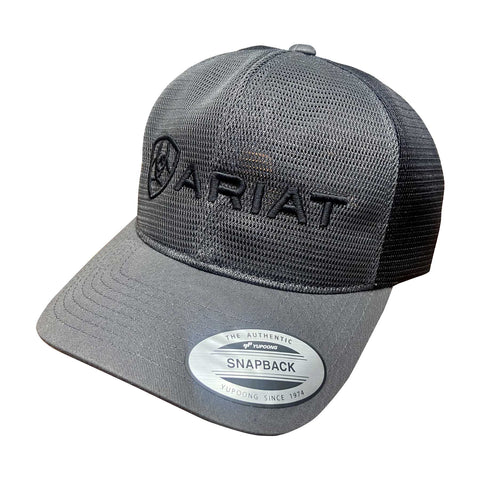 Ariat Men's Embroidered Logo Charcoal Black Cap