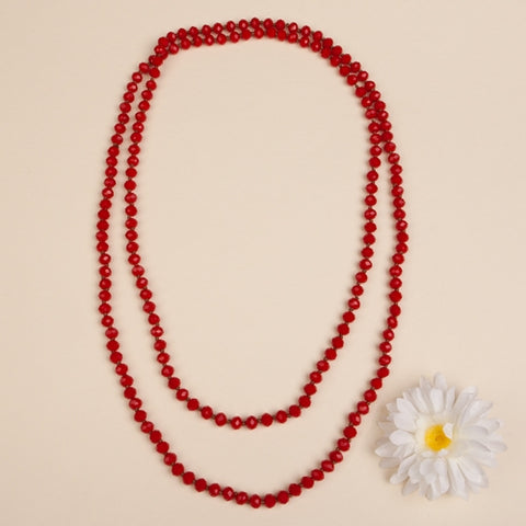 Emma Jewelry Women's Crystal Beaded Red Necklace