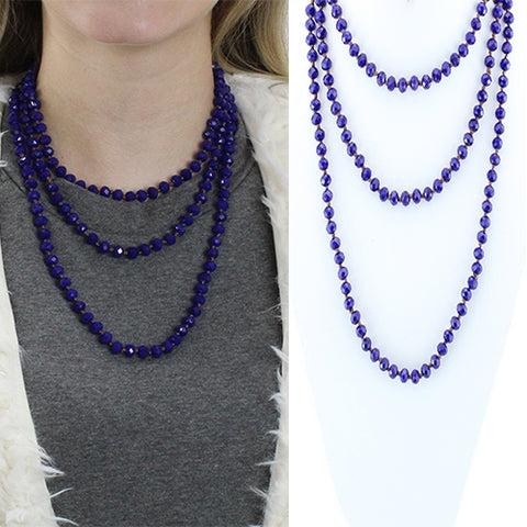 Emma Jewelry Women's Crystal Beaded Royal Blue Necklace