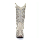 Corral Women's Embroidered White Glitter Boots