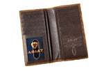 Ariat Men's Distressed Perforated Brown Rodeo Style Wallet A3511244