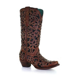 Corral Wms Embroidery Tn/Blk Boots A4083
