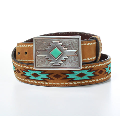 Ariat Women's Aztec Embroidered Brown Belt