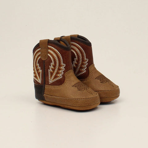 Bota Tipo Rodeo Oval Hombre Marca Justin Color Waxy Brandy