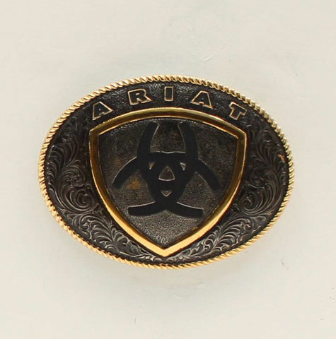 Ariat Oval Logo Silver/Gold Buckle