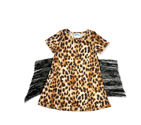 Shea Baby Girl Leopard Fringe Dress