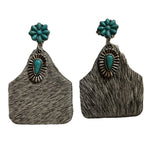 Emma Jewelry Women's Animal Print Grey Earrings