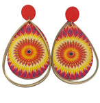 Trend Lab Wms TD Printed Wood Earrings 13-3685RD