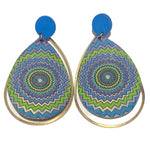 Trend Lab Wms TD Printed Wood Earrings 13-3685BL