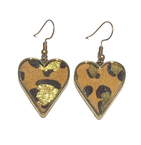 Emma Jewelry Women's Leopard Heart Earrings