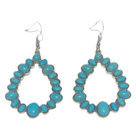 Emma Jewelry Wms Turquoise Earrings 73967