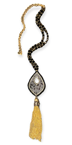 Emma Jewelry Women's Tassel Black Necklace