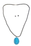 Emma Jewelry Women's Turquoise Necklace/Earrings Set