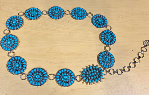 Emma Jewelry Women's Conchos Turquoise Belt