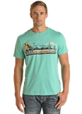 Rock&Roll Unisex Turquoise Graphic T-Shirt