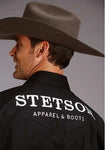 Stetson Men's Logo LS Black Shirt