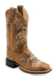 Old West Girl's Tan Leather Boots