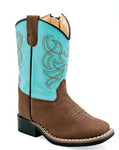 Old West Boy's Blue/Brown Leatherette Boot