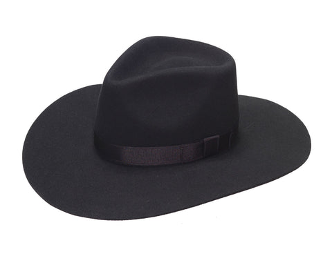 Twister Women's Pinch Front Black Wool Hat