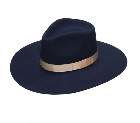 Twister Wms Pinch Front Navy Wool Hat T7810003