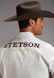 Stetson Men's Logo LS White Shirt