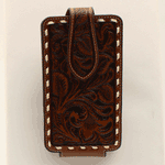 Ariat Large Floral Embossed Buck Laced Brown Cell Phone Case