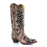 Corral Women's Flower Embroidered Brown Boots