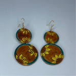 Trend Lab Women's DBL Circle Sunflower Leather Earrings 13-3694TQ