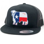 Lazy J Men's Texas Flag Bull Black Cap