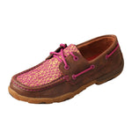 CLEARANCE Twisted X Women's Bomber Brown Pink Driving Moc Toe WDM0066