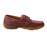 CLEARANCE Twisted X Women's Bomber Brown Pink Driving Moc Toe WDM0066