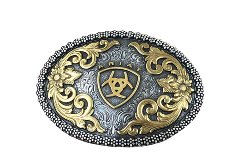 Ariat Antique Silver and Gold Oval Buckle A37005